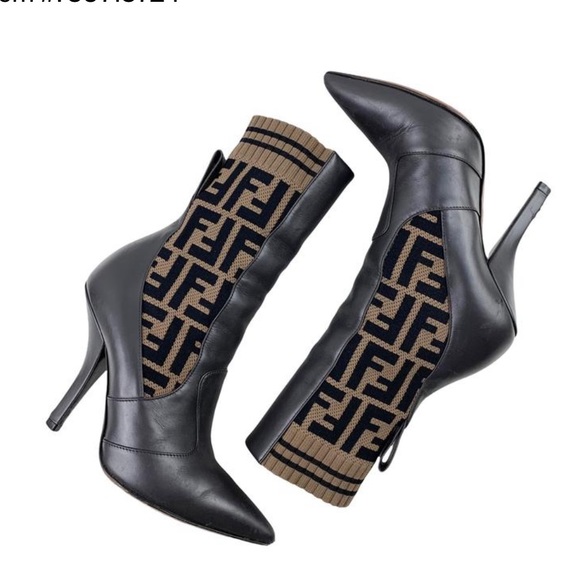 Fendi Shoes - Fendi Rockoko Sock Ankle Booties in Brown—Size 40/Size 10–NWT
